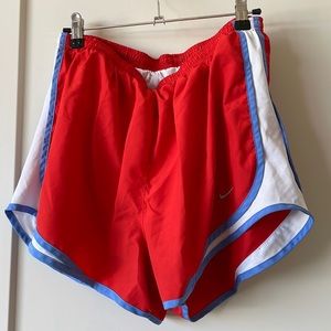 Red/white/blue Nike tempo shorts